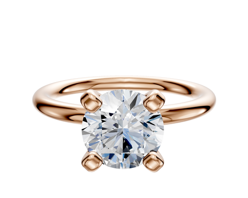 14K Rose Gold 4 Prong Classic Dome 2.0mm Engagement Ring