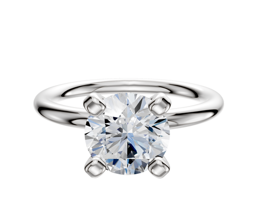 18K White Gold 4 Prong Classic Dome 2.0mm Engagement Ring