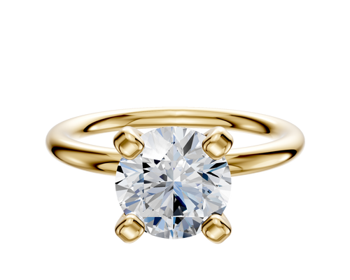 18K Yellow Gold 4 Prong Classic Dome 2.0mm Engagement Ring