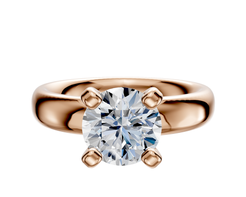 18K Rose Gold 4 Prong Classic Dome 4.0mm Engagement Ring