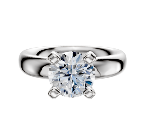 Platinum 4 Prong Classic Dome 4.0mm Engagement Ring