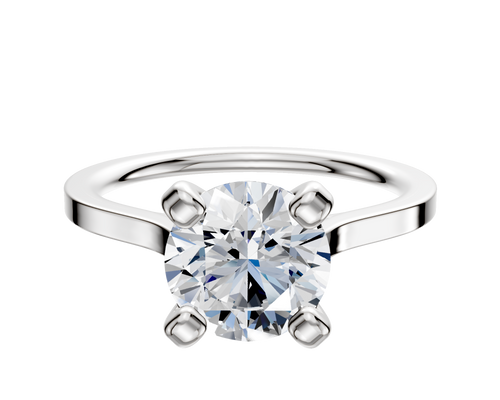 Platinum 4 Prong Cathedral Flat 1.5mm Engagement Ring