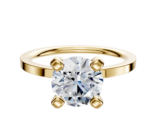 14K Yellow Gold 4 Prong Classic Flat 1.5mm Engagement Ring