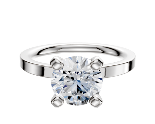 Platinum 4 Prong Classic Flat 2.0mm Engagement Ring