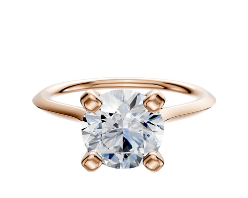 18K Rose Gold 4 Prong Cathedral Knife Edge 1.5mm Engagement Ring