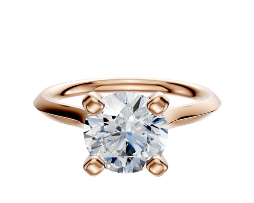 18K Rose Gold 4 Prong Cathedral Knife Edge 2.0mm Engagement Ring