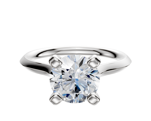 18K White Gold 4 Prong Cathedral Knife Edge 2.0mm Engagement Ring