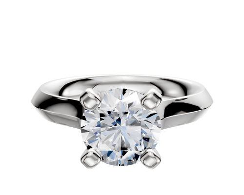 Platinum 4 Prong Cathedral Knife Edge 3.0mm Engagement Ring