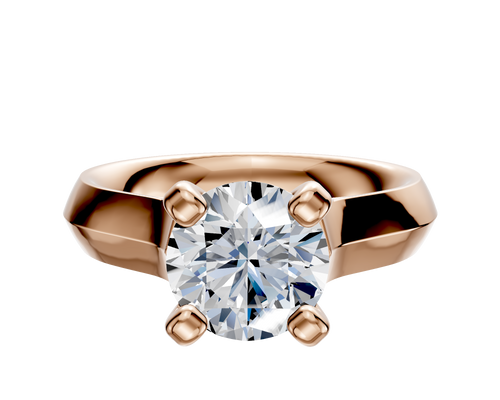 18K Rose Gold 4 Prong Cathedral Knife Edge 4.0mm Engagement Ring