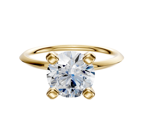 18K Yellow Gold 4 Prong Classic Knife Edge 1.5mm Engagement Ring