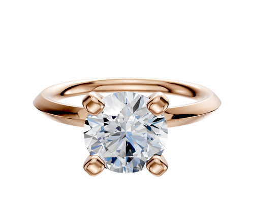 18K Rose Gold 4 Prong Classic Knife Edge 2.0mm Engagement Ring