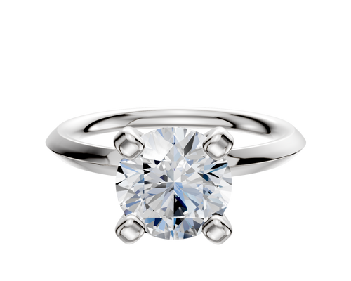 18K White Gold 4 Prong Classic Knife Edge 2.0mm Engagement Ring