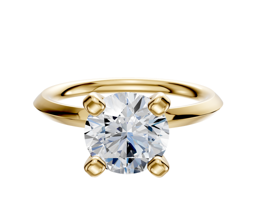 18K Yellow Gold 4 Prong Classic Knife Edge 2.0mm Engagement Ring