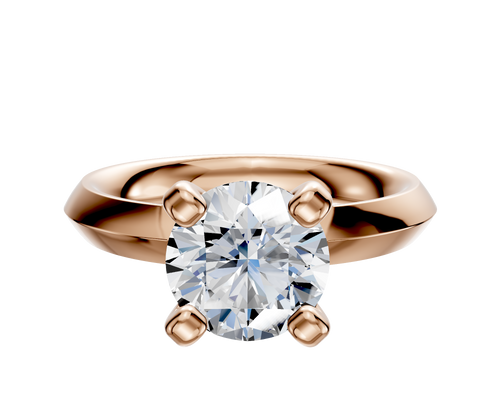 18K Rose Gold 4 Prong Classic Knife Edge 3.0mm Engagement Ring