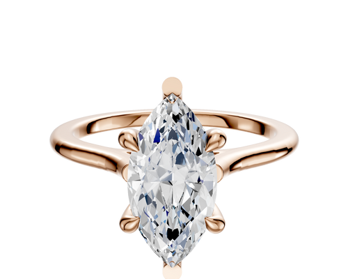 18K Rose Gold 6 Prong Basket Cathedral Dome 1.5mm Engagement Ring