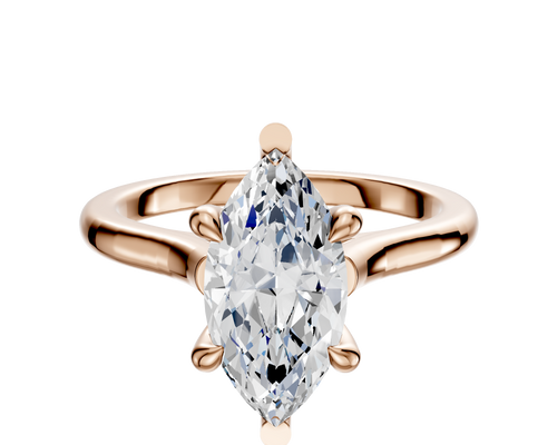 18K Rose Gold 6 Prong Basket Cathedral Dome 2.0mm Engagement Ring