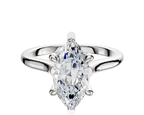 18K White Gold 6 Prong Basket Cathedral Dome 2.0mm Engagement Ring