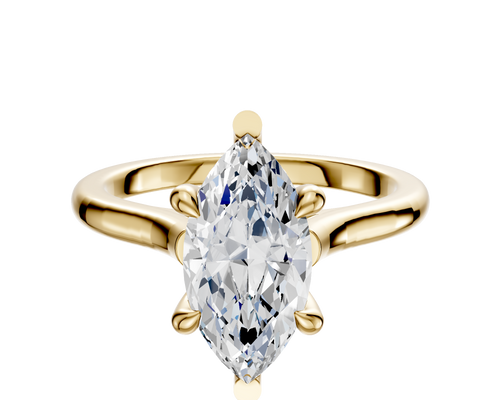 14K Yellow Gold 6 Prong Basket Cathedral Dome 2.0mm Engagement Ring