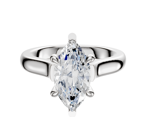 18K White Gold 6 Prong Basket Cathedral Dome 3.0mm Engagement Ring