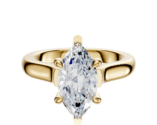 14K Yellow Gold 6 Prong Basket Cathedral Dome 3.0mm Engagement Ring