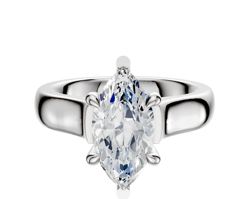 14K White Gold 6 Prong Basket Cathedral Dome 4.0mm Engagement Ring
