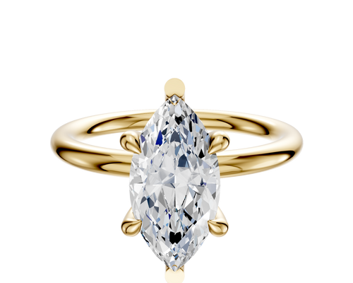 14K Yellow Gold 6 Prong Basket Classic Dome 2.0mm Engagement Ring