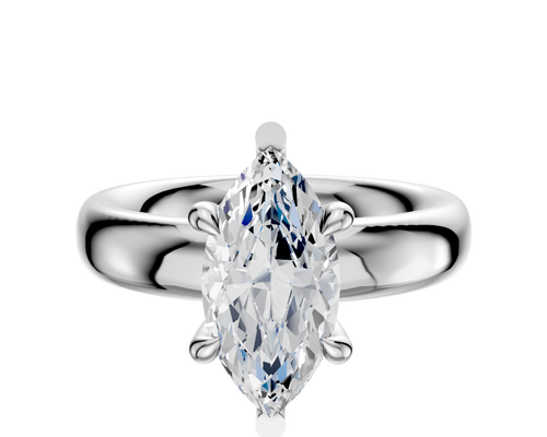 Platinum 6 Prong Basket Classic Dome 4.0mm Engagement Ring