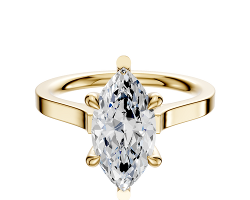 18K Yellow Gold 6 Prong Basket Cathedral Flat 2.0mm Engagement Ring