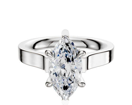 Platinum 6 Prong Basket Cathedral Flat 3.0mm Engagement Ring