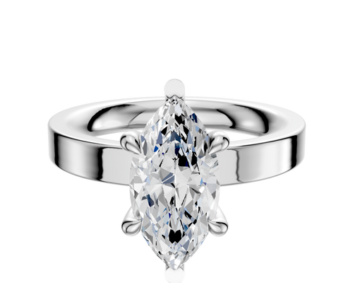Platinum 6 Prong Basket Classic Flat 3.0mm Engagement Ring