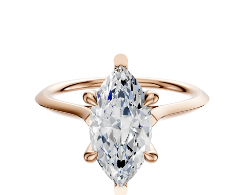 18K Rose Gold 6 Prong Basket Cathedral Knife Edge 1.5mm Engagement Ring