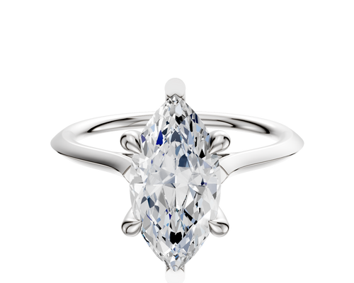 Platinum 6 Prong Basket Cathedral Knife Edge 1.5mm Engagement Ring