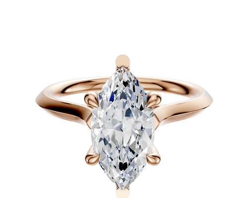18K Rose Gold 6 Prong Basket Cathedral Knife Edge 2.0mm Engagement Ring