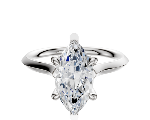 Platinum 6 Prong Basket Cathedral Knife Edge 2.0mm Engagement Ring