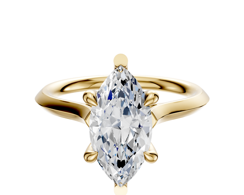 14K Yellow Gold 6 Prong Basket Cathedral Knife Edge 2.0mm Engagement Ring