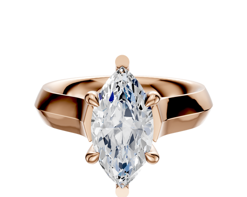 18K Rose Gold 6 Prong Basket Cathedral Knife Edge 4.0mm Engagement Ring