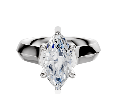 Platinum 6 Prong Basket Cathedral Knife Edge 4.0mm Engagement Ring