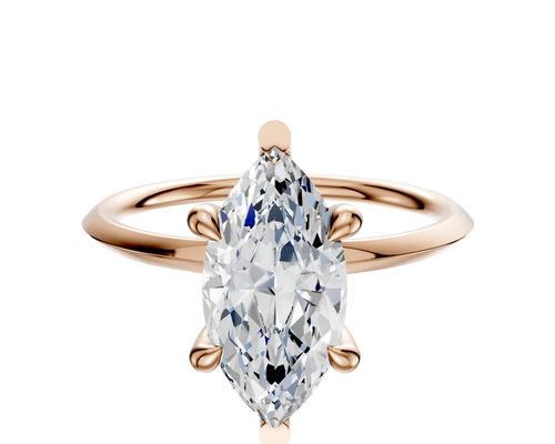18K Rose Gold 6 Prong Basket Classic Knife Edge 1.5mm Engagement Ring
