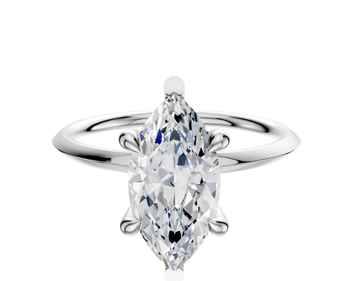 Platinum 6 Prong Basket Classic Knife Edge 1.5mm Engagement Ring