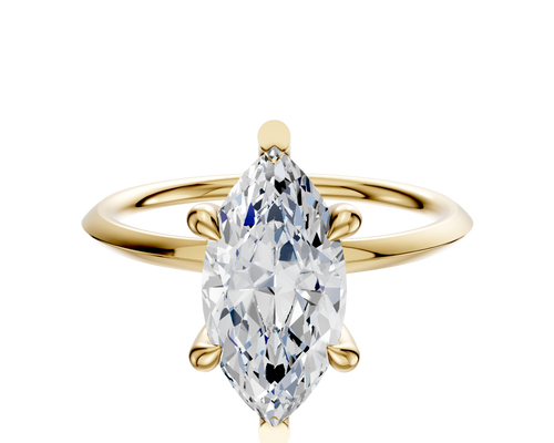 18K Yellow Gold 6 Prong Basket Classic Knife Edge 1.5mm Engagement Ring
