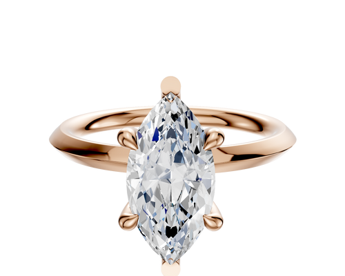 18K Rose Gold 6 Prong Basket Classic Knife Edge 2.0mm Engagement Ring