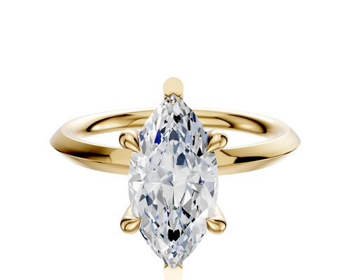 14K Yellow Gold 6 Prong Basket Classic Knife Edge 2.0mm Engagement Ring