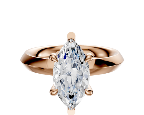 18K Rose Gold 6 Prong Basket Classic Knife Edge 3.0mm Engagement Ring