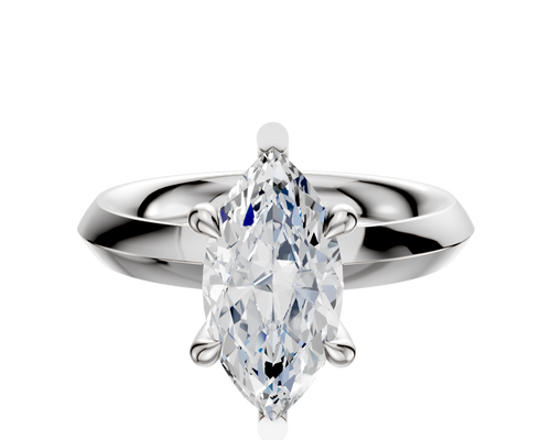 Platinum 6 Prong Basket Classic Knife Edge 3.0mm Engagement Ring