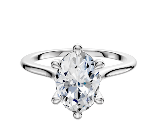 Platinum 6 Prong Basket Cathedral Dome 1.5mm Engagement Ring