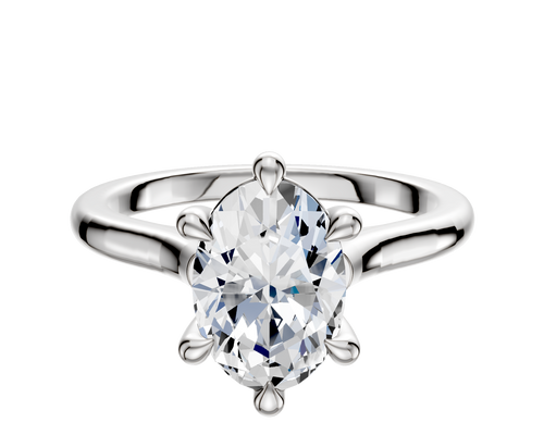 14K White Gold 6 Prong Basket Cathedral Dome 2.0mm Engagement Ring