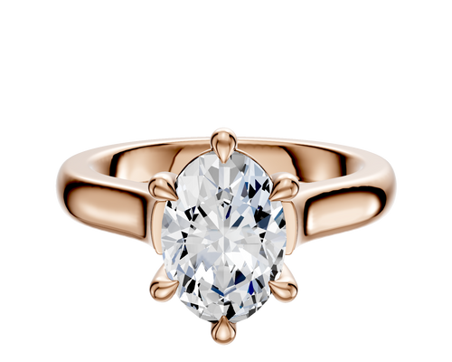 18K Rose Gold 6 Prong Basket Cathedral Dome 3.0mm Engagement Ring