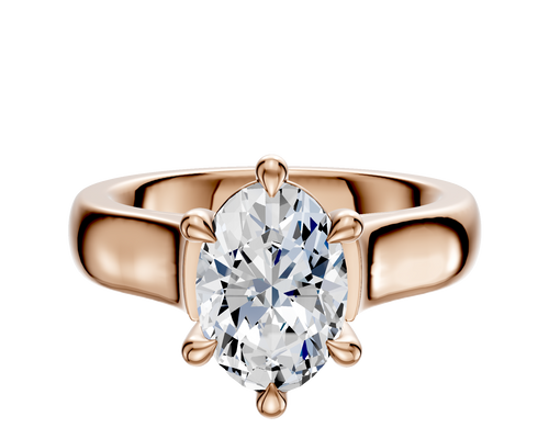 18K Rose Gold 6 Prong Basket Cathedral Dome 4.0mm Engagement Ring