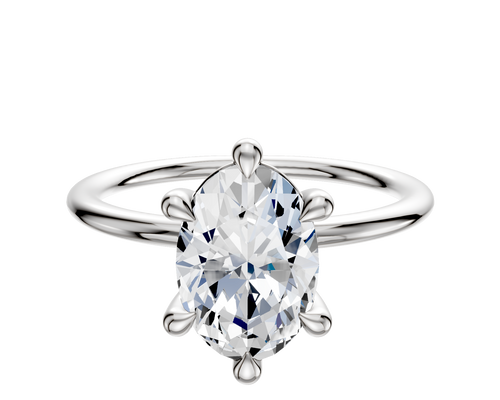 18K White Gold 6 Prong Basket Classic Dome 1.5mm Engagement Ring