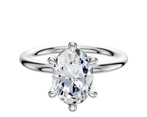 18K White Gold 6 Prong Basket Classic Dome 2.0mm Engagement Ring